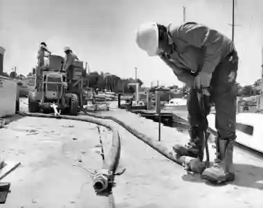 Vintage McCoy Contractors team photo from Milwaukee - foundation repair professionals since 1956